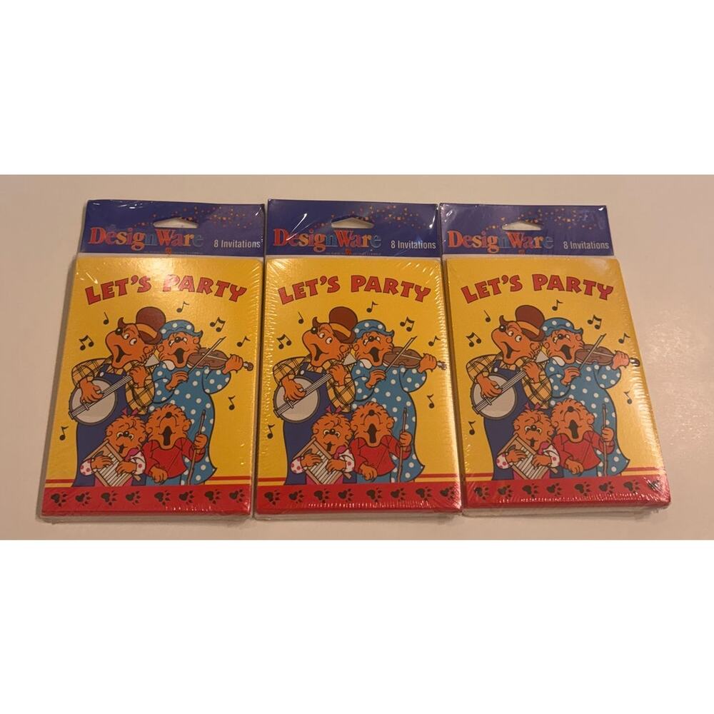 Vintage Berenstain Bears Birthday Party Invitations 3- 8pks Sealed DesignWare